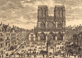 notre dame de paris gravure de la construction